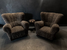 Load image into Gallery viewer, VINTAGE FRITZ HANSEN MODEL 1518 SHEEPSKIN CHAIRS - PAIR, Denmark, 1940s
