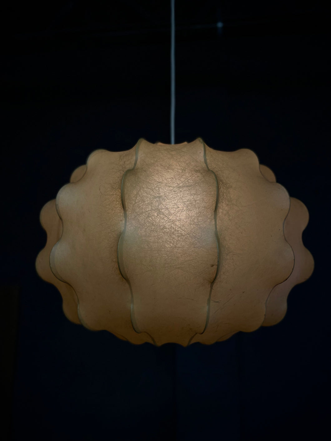 RARE TOBIA SCARPA COCOON SHADE PENDANT LIGHT FOR FLOS 1960S