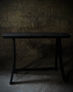 ANTIQUE CHARRED NARROW SIDE TABLE