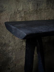 ANTIQUE CHARRED NARROW SIDE TABLE